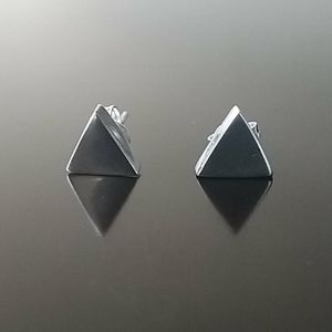 Sterling Silver Triangle Stud Earrings Taxco.925